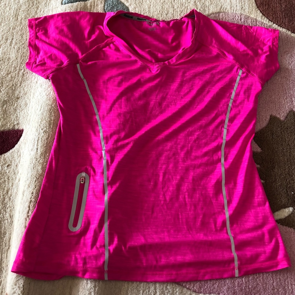 Reebok Pink Dry Fit Shirt with Pocket!